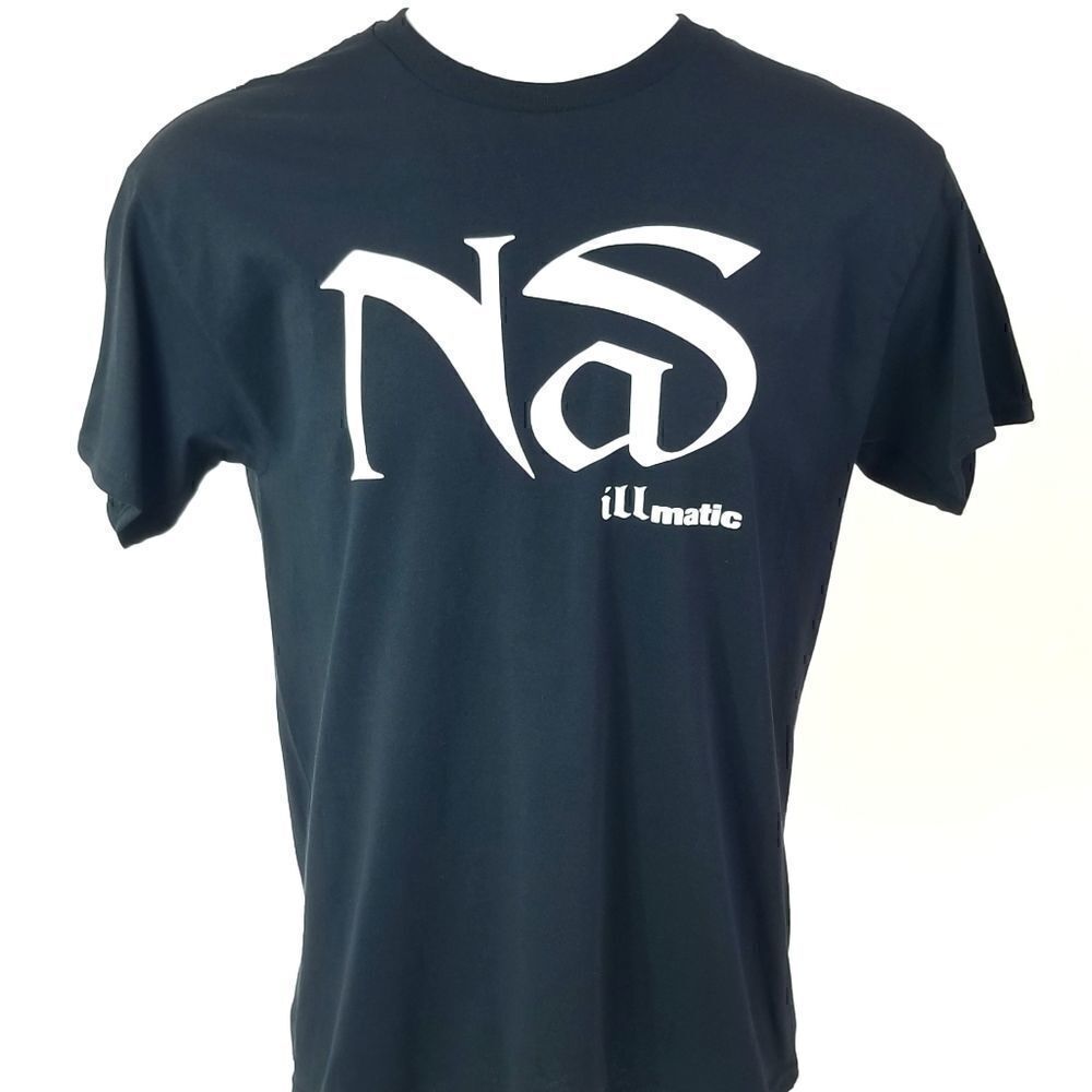 Nas "Illmatic" Album Cover Big Logo Print Oversized Streetwear Hip Hop Rap Tee